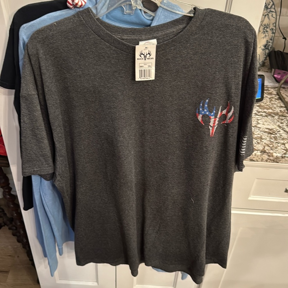 2XL Buck Wear no apologies short sleeve charcoal, gray T-shirt brand new w/tags